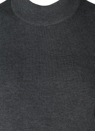 Short-sleeved knitted poncho with a high neck, Dark Grey Melange, Packshot image number 2