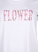 Cotton T-shirt with text print, B. White w. Flower, Packshot image number 2