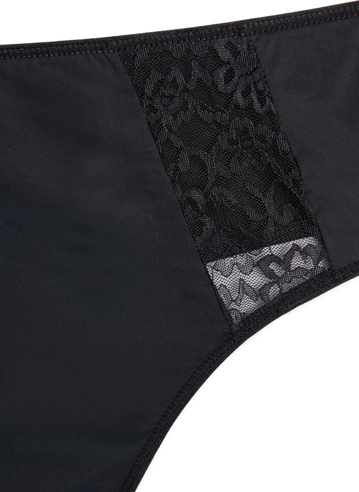 Lacy g-string in a 3-pack, Black, Packshot image number 3