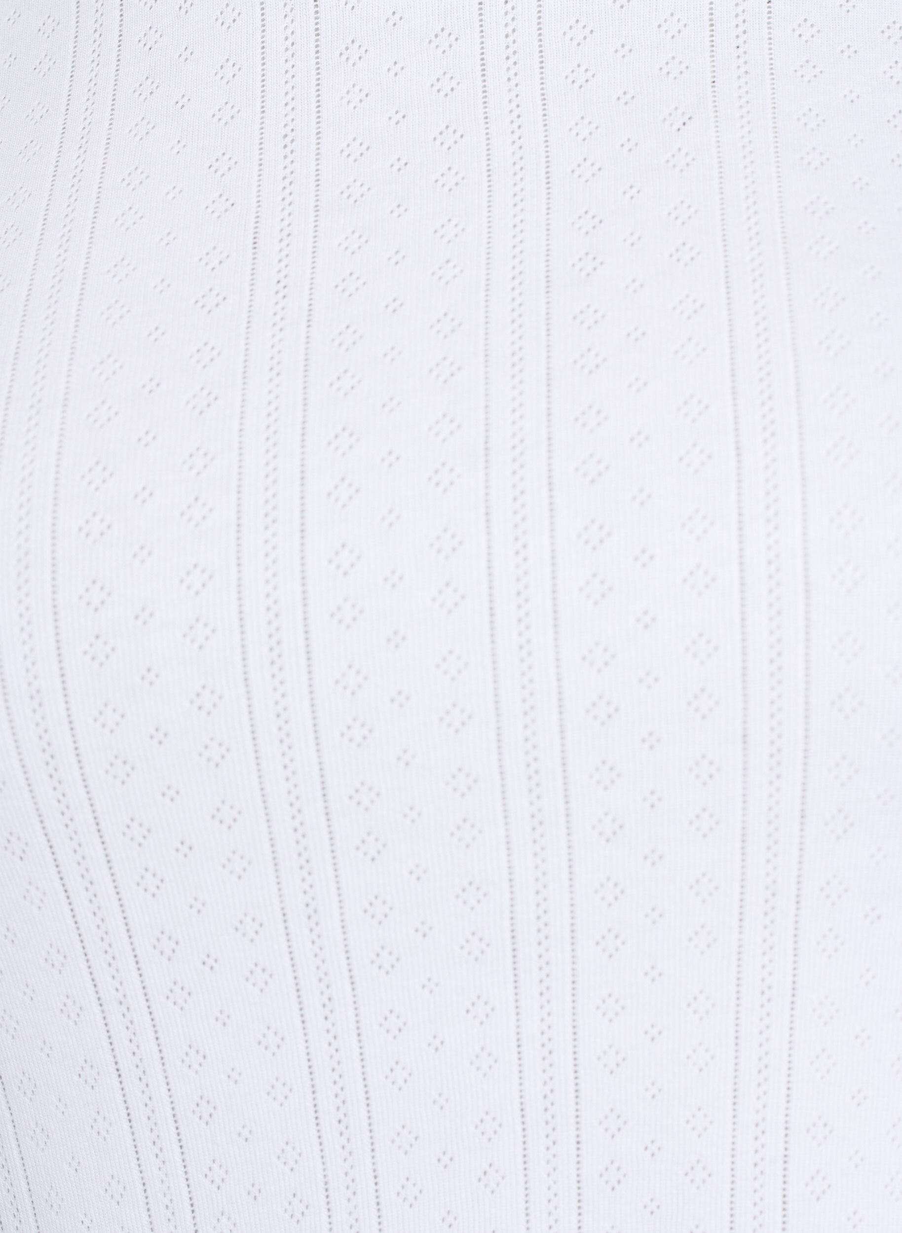 Zizzifashion Cotton T-shirt with eyelet embroidery, White, Packshot image number 2