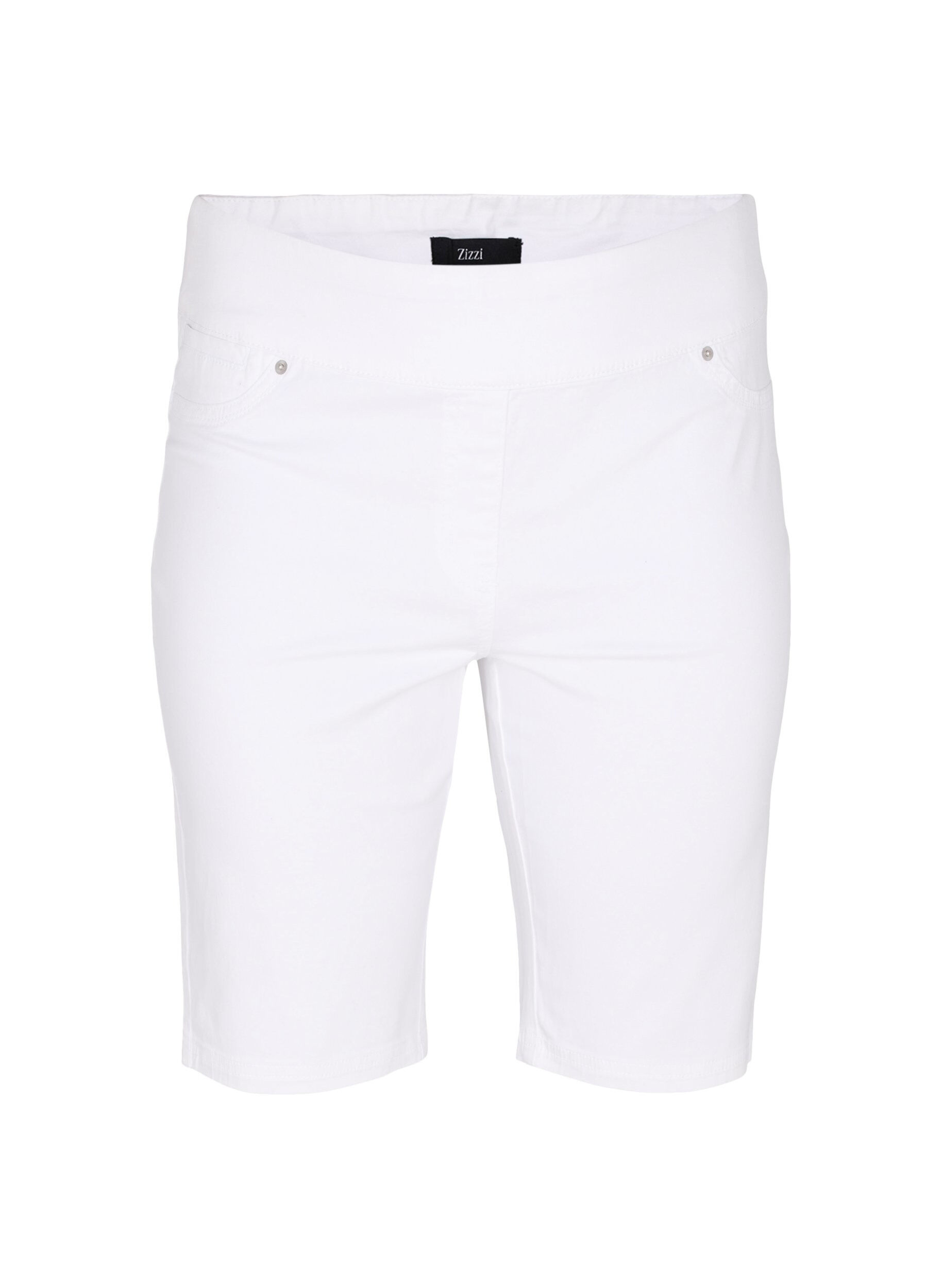 Zizzifashion Close-fitting shorts with back pockets, White, Packshot image number 0