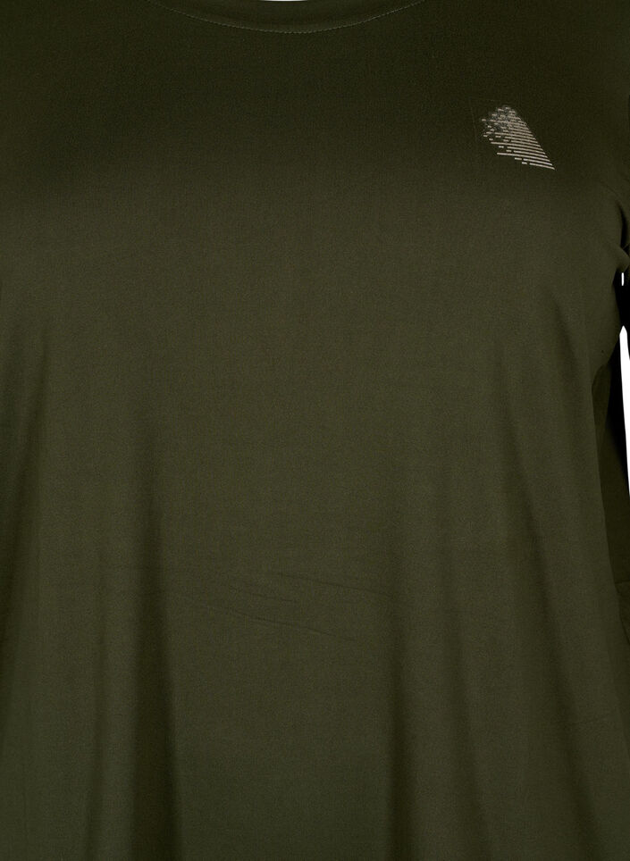 Workout top with 3/4 sleeves, Green, Packshot image number 2