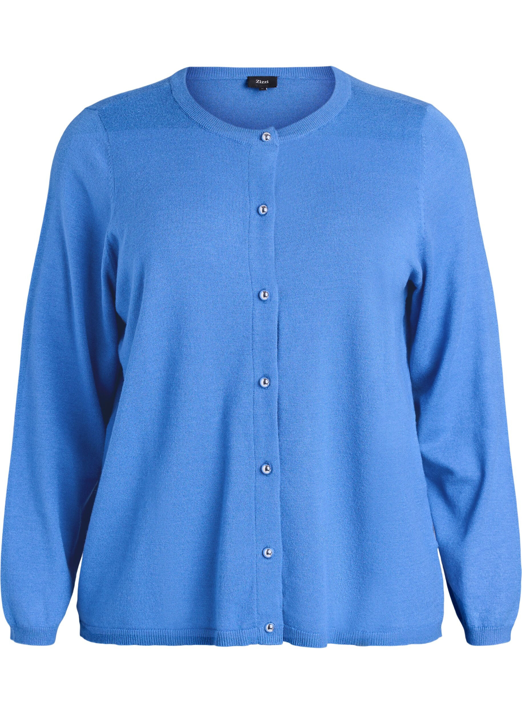 ZizzifashionCardigan with round buttons, Blue, Packshot image number 0