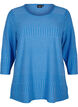 Blouse with 3/4 sleeves and striped pattern, Princess Blue Mel., Packshot image number 0