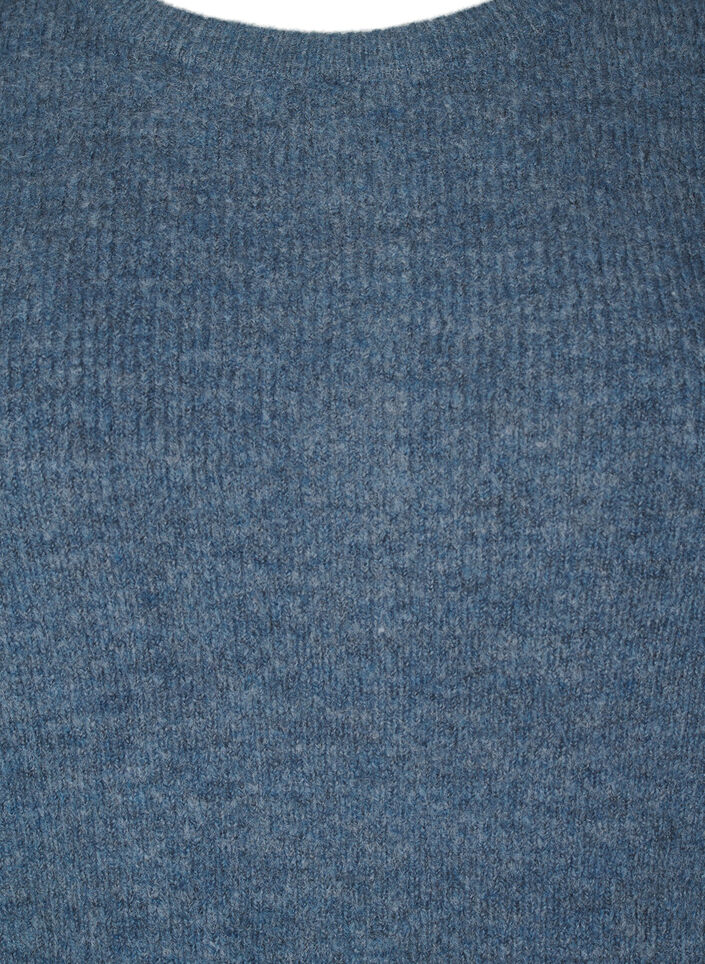 Melange sweater with round neck, Bering Sea Mel., Packshot image number 2