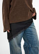 Satin scarf with lace hem, Black, Model image number 0