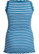 Striped top with a ribbed texture and a lace trim, Blue, Packshot image number 1