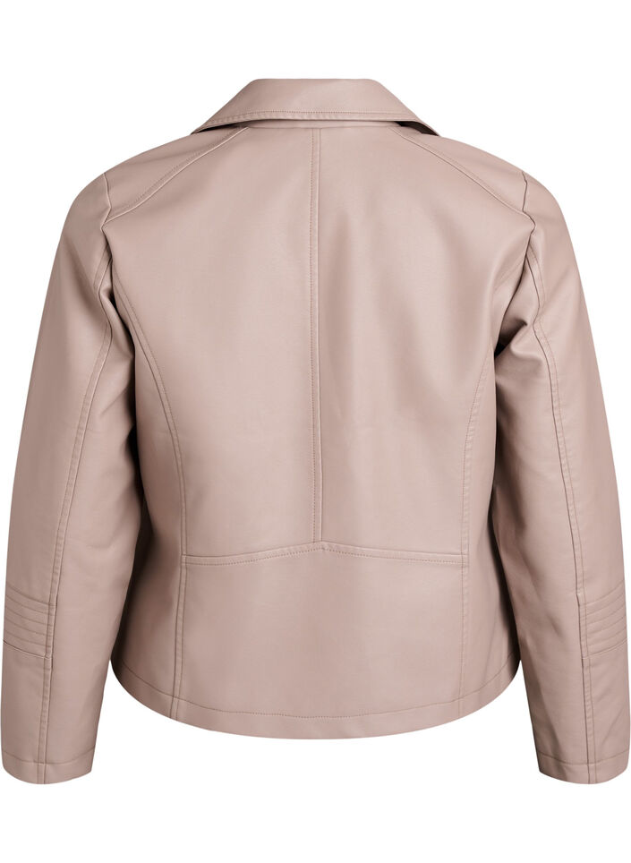 Biker jacket in faux leather, Grey, Packshot image number 1