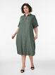 Long shirt dress with short sleeves, Green, Model image number 0