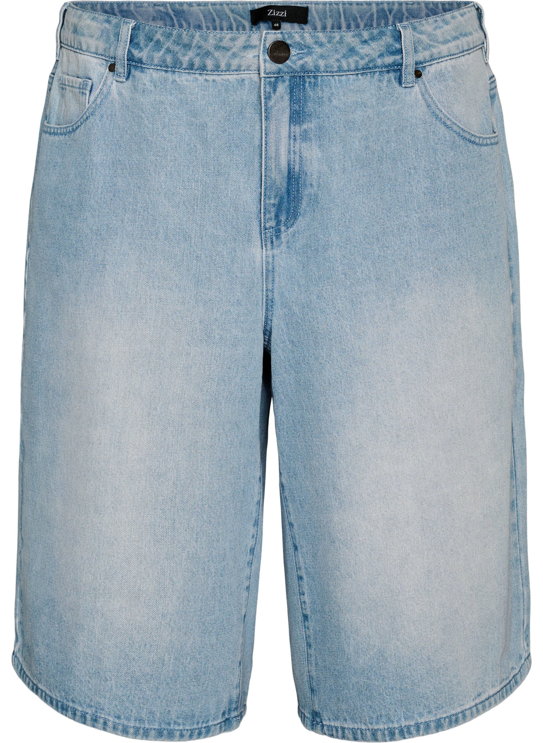 Zizzifashion High-waisted denim shorts, Light Blue, Packshot image number 0
