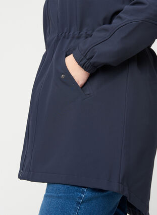 Hooded softshell jacket, Night Sky solid, Model image number 4