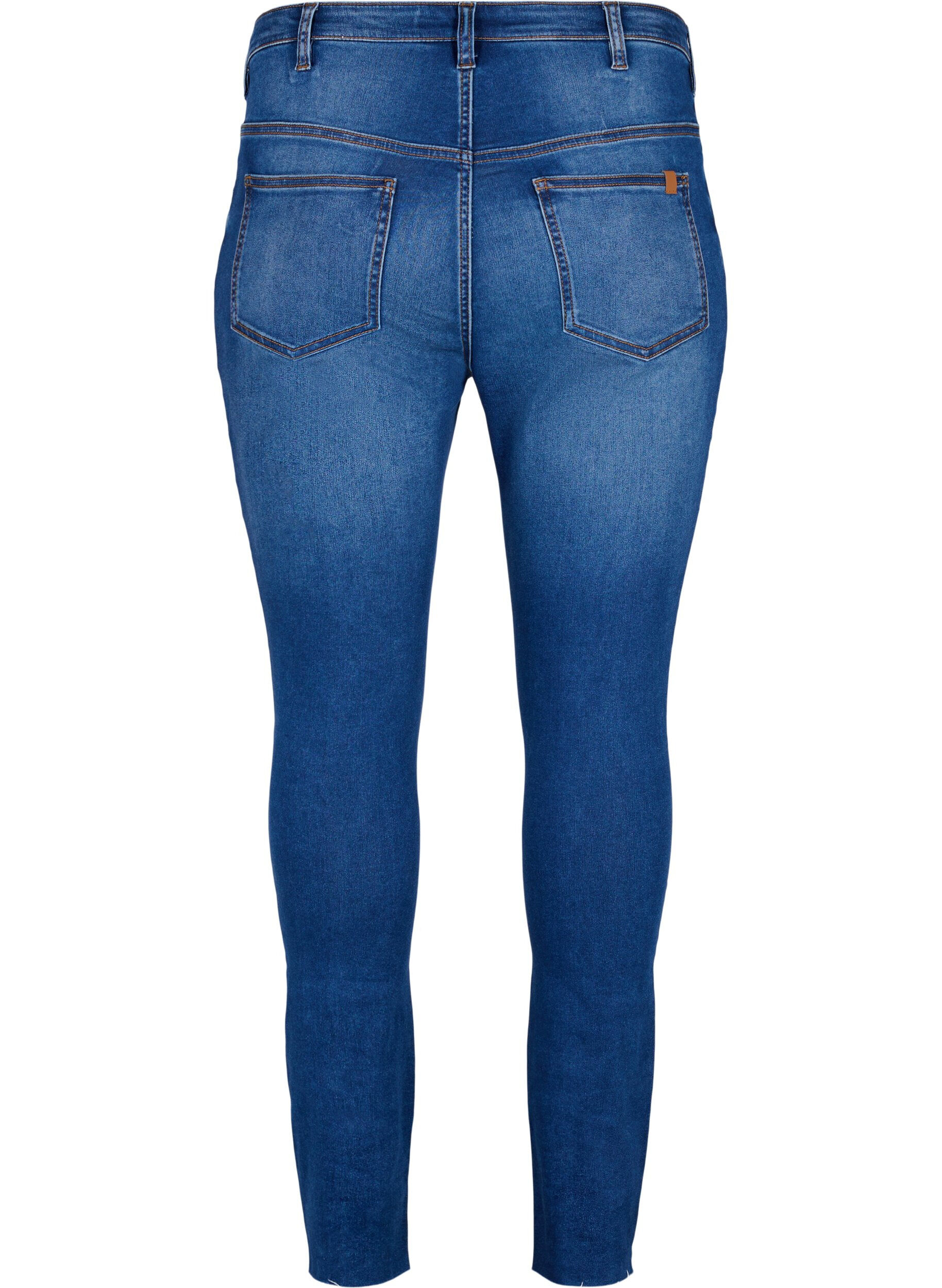 Zizzifashion High-waisted Amy jeans with buttons, Blue denim, Packshot image number 1