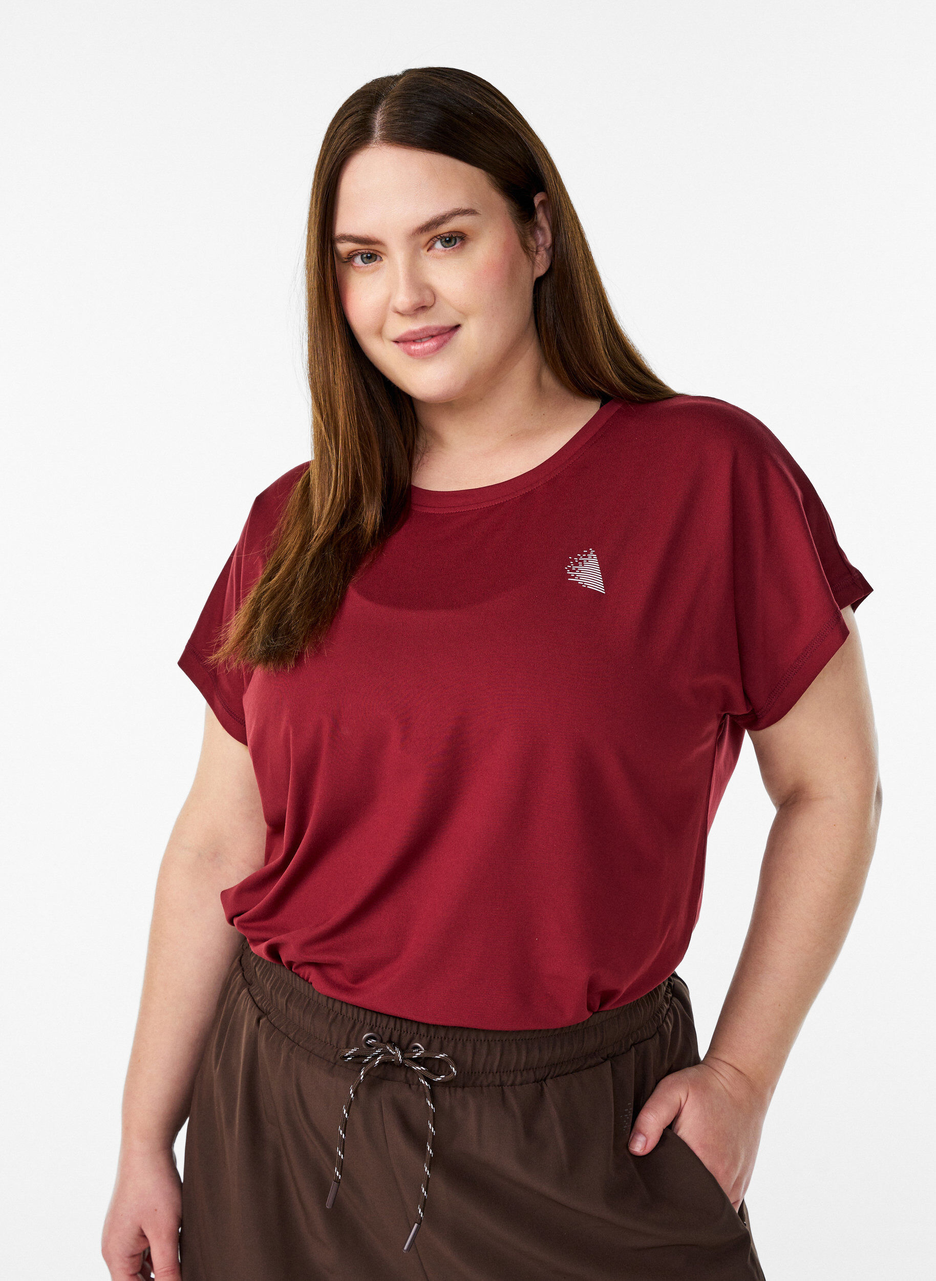 ZizzifashionSolid-coloured training T-shirt, Red, Model image number 0