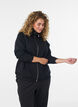 Sweat cardigan with high collar and zip, Black, Model image number 0