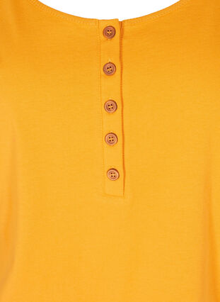Top with a round neckline and buttons, Mineral Yellow, Packshot image number 2