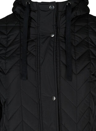 Quilted jacket with hood, Black, Packshot image number 2