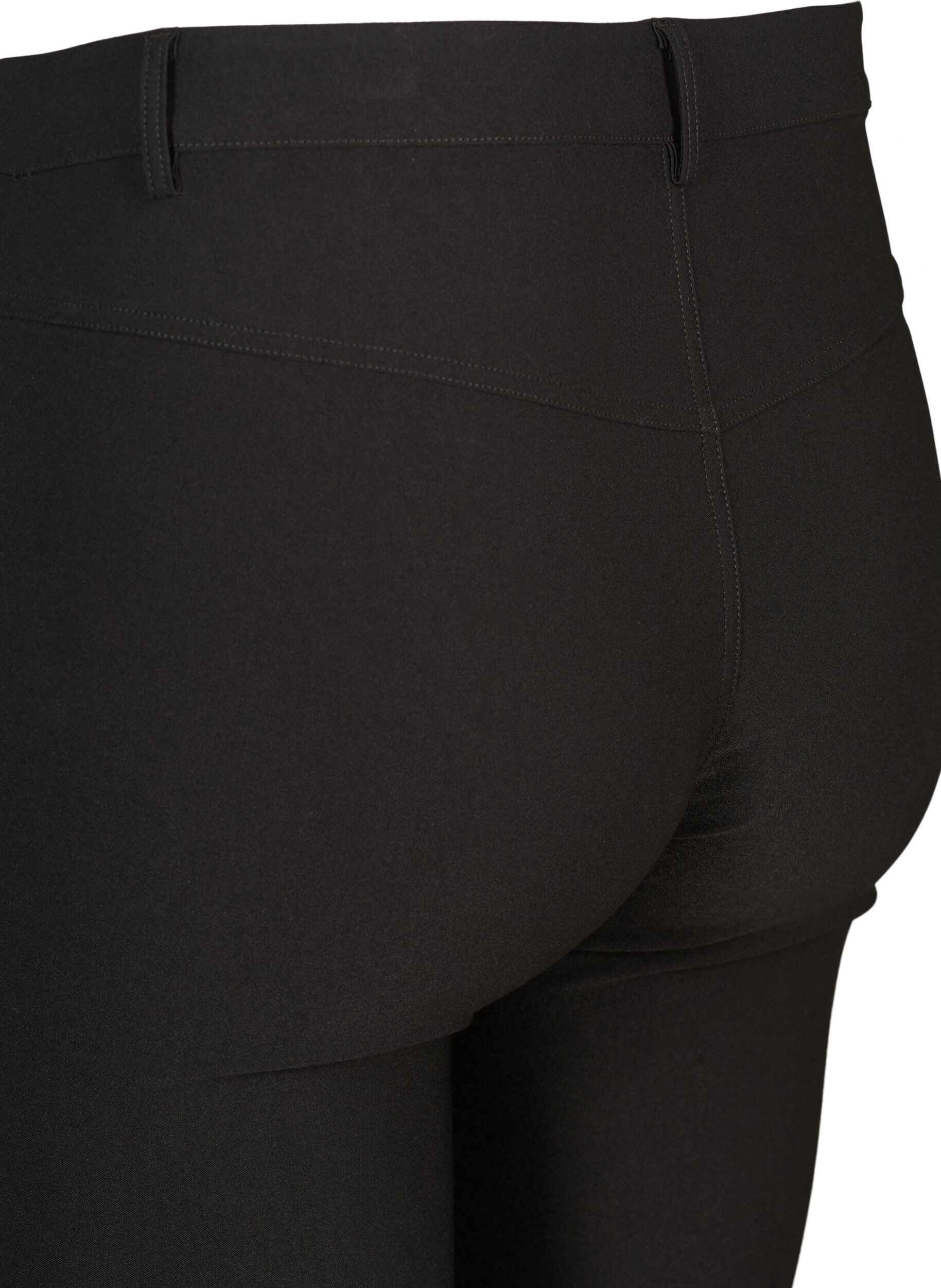 Zizzifashion Close-fitting trousers with zip details, Black, Packshot image number 3