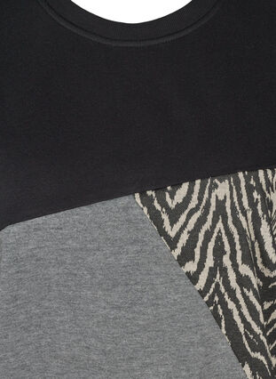 Printed sweatshirt, Black Grey Zebra, Packshot image number 2