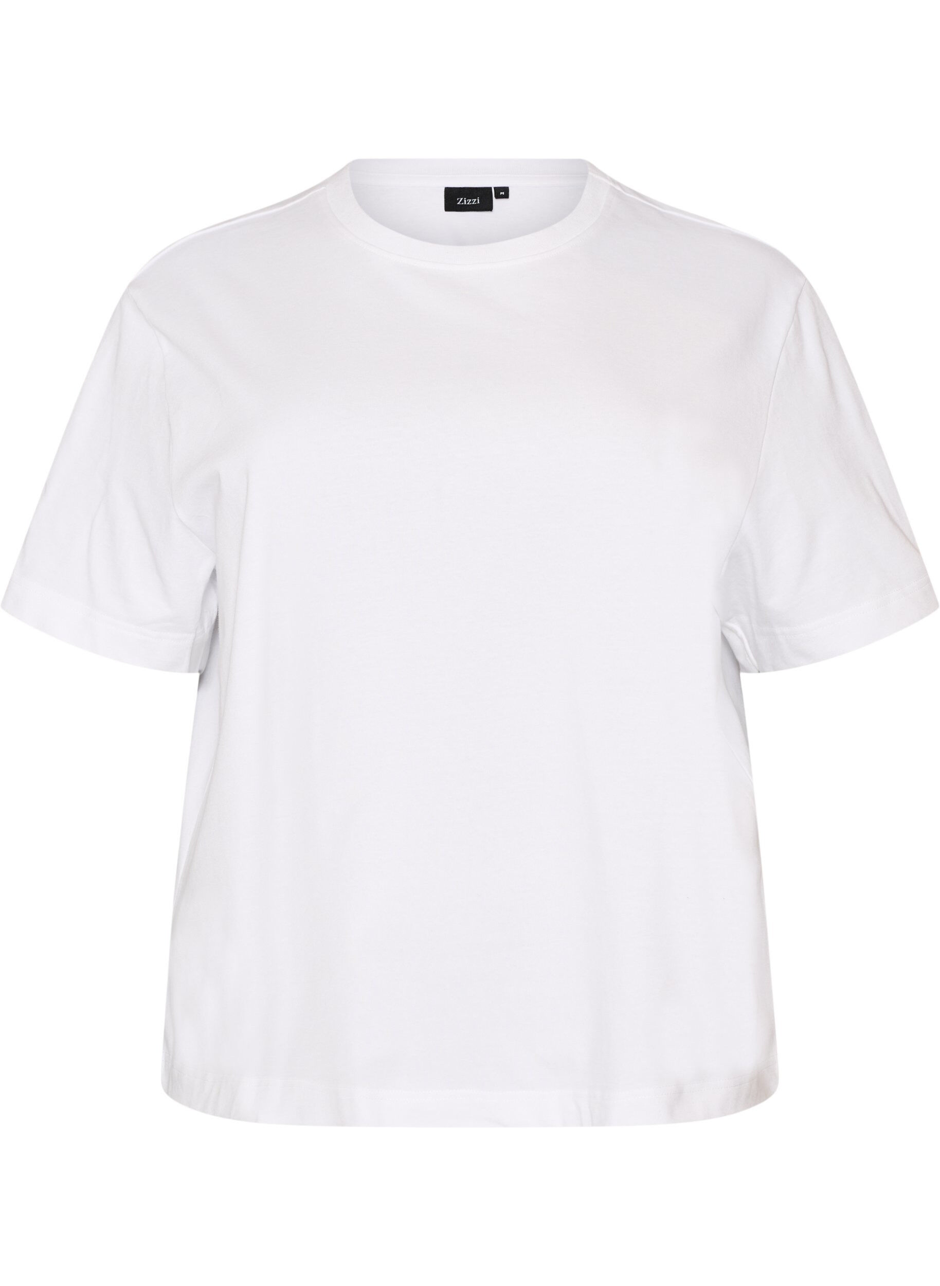 ZizzifashionBoxy cotton T-shirt, White, Packshot image number 0