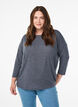 Jersey blouse with 3/4 sleeves, Dark Grey, Model image number 0