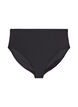 Solid colour bikini bottom with high waist, Black, Packshot image number 0