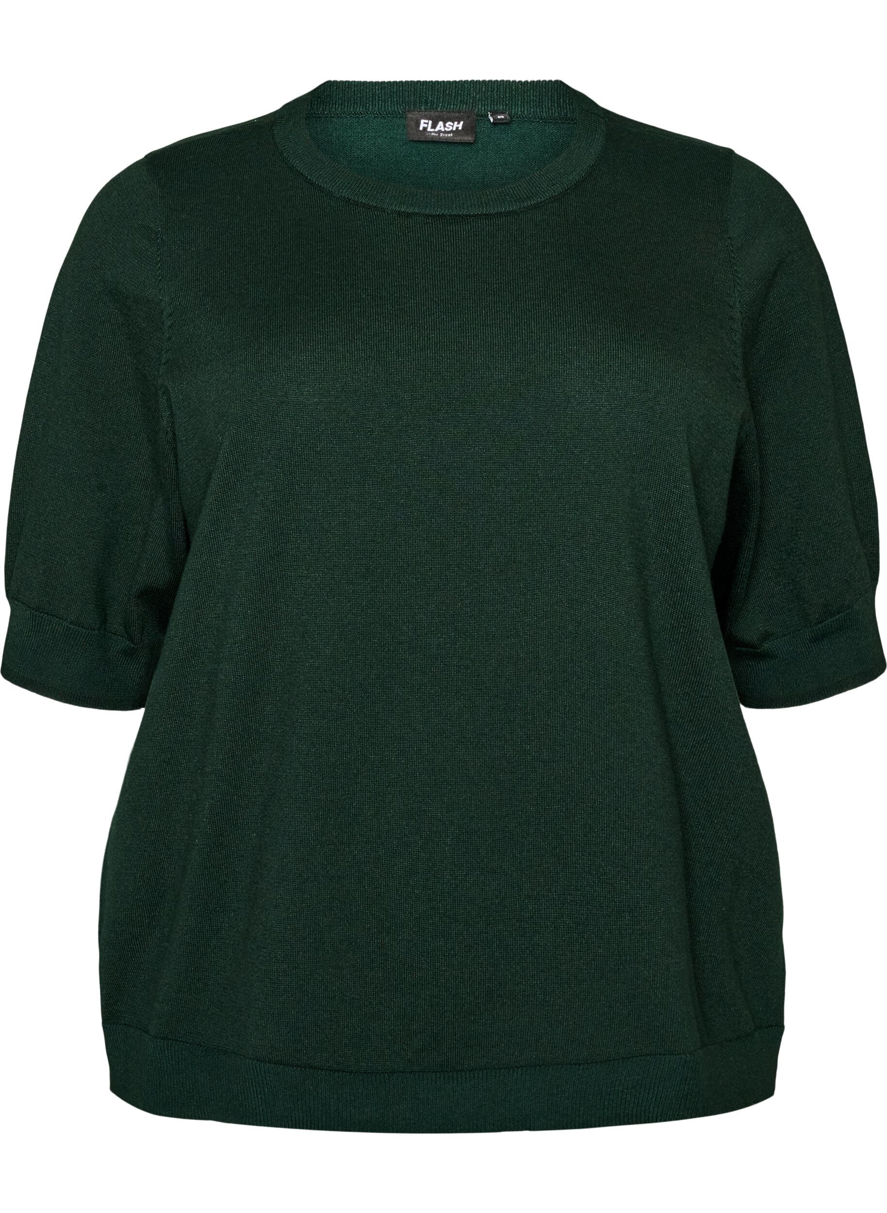 FLASH - Fine-knit blouse with short sleeves