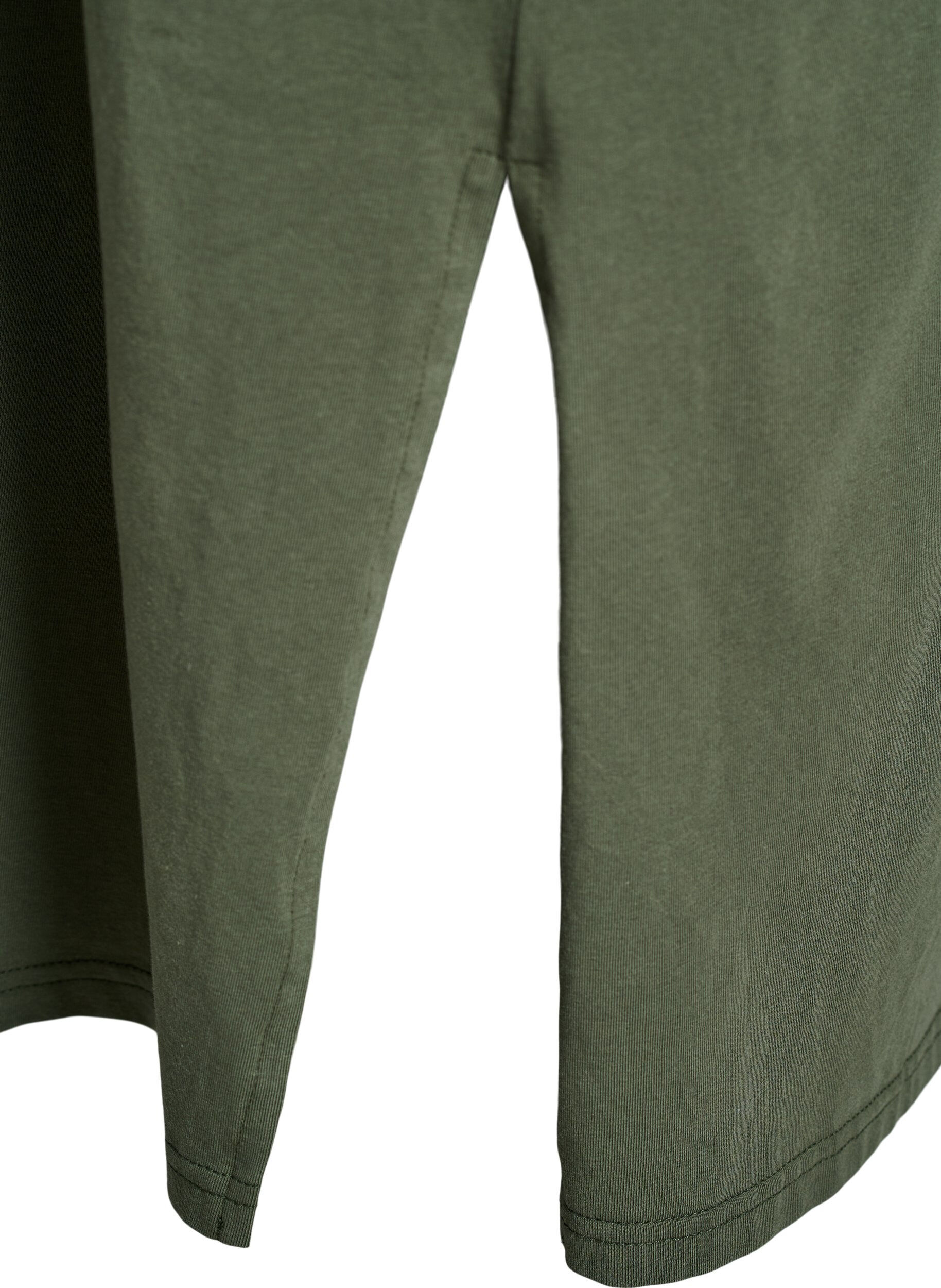 Zizzifashion Midi T-shirt dress with a V-neck, Green, Packshot image number 3