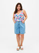 Floral strap top in viscose, Multi Flower AOP, Model image number 2