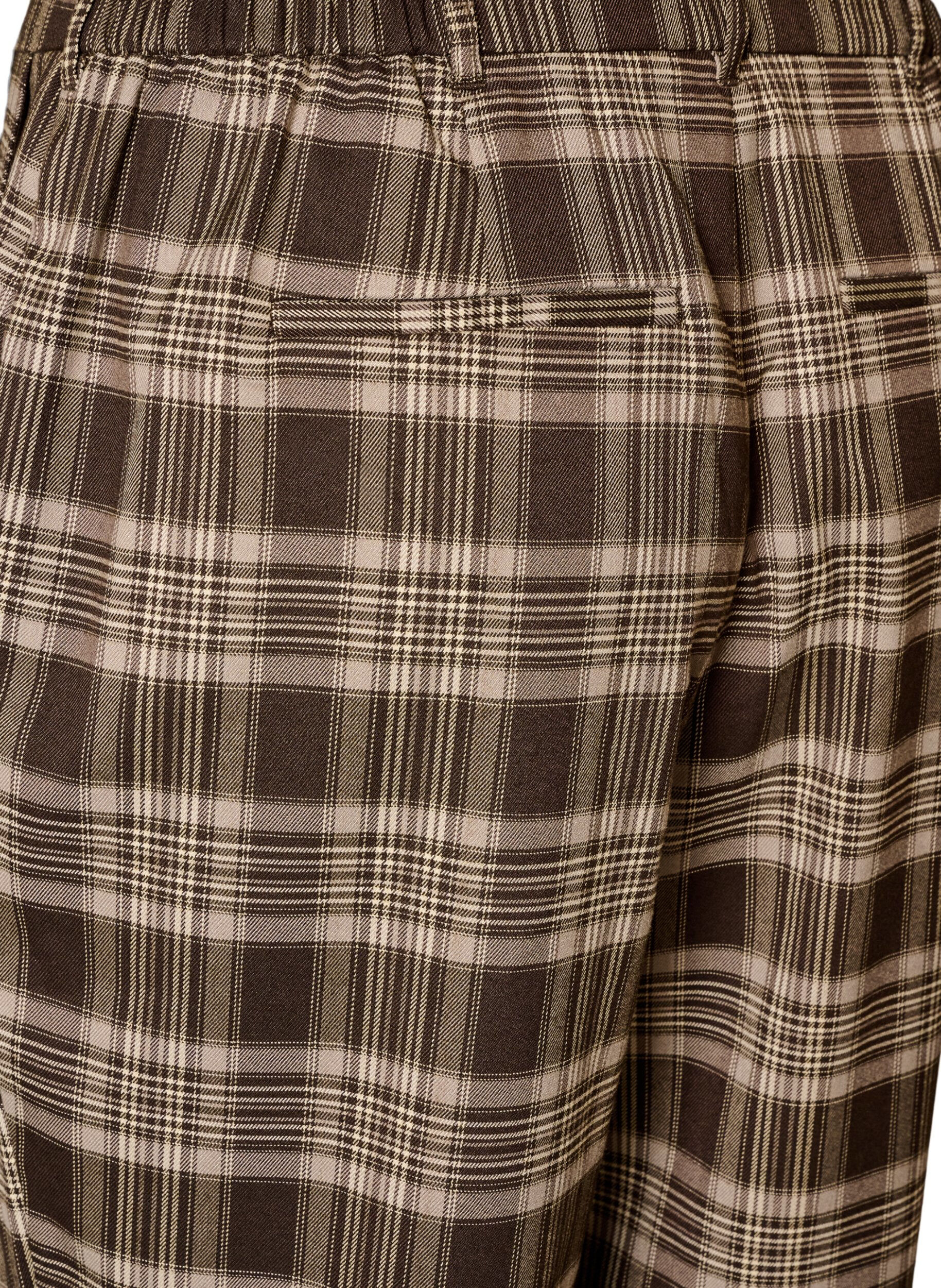 ZizzifashionChecked trousers with wide legs, Brown, Packshot image number 3