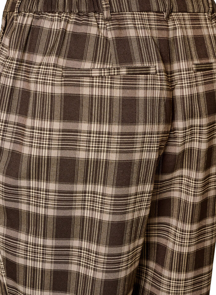 Checked trousers with wide legs, Brown, Packshot image number 3