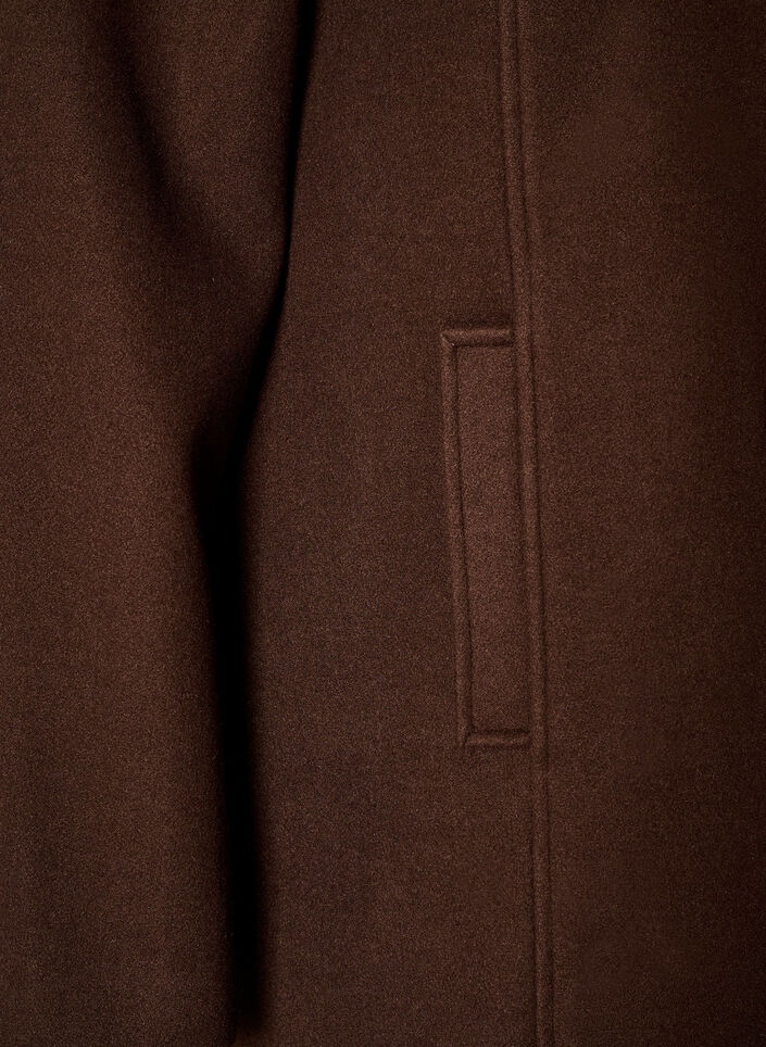 Short coat with A-line shape, Brown, Packshot image number 3