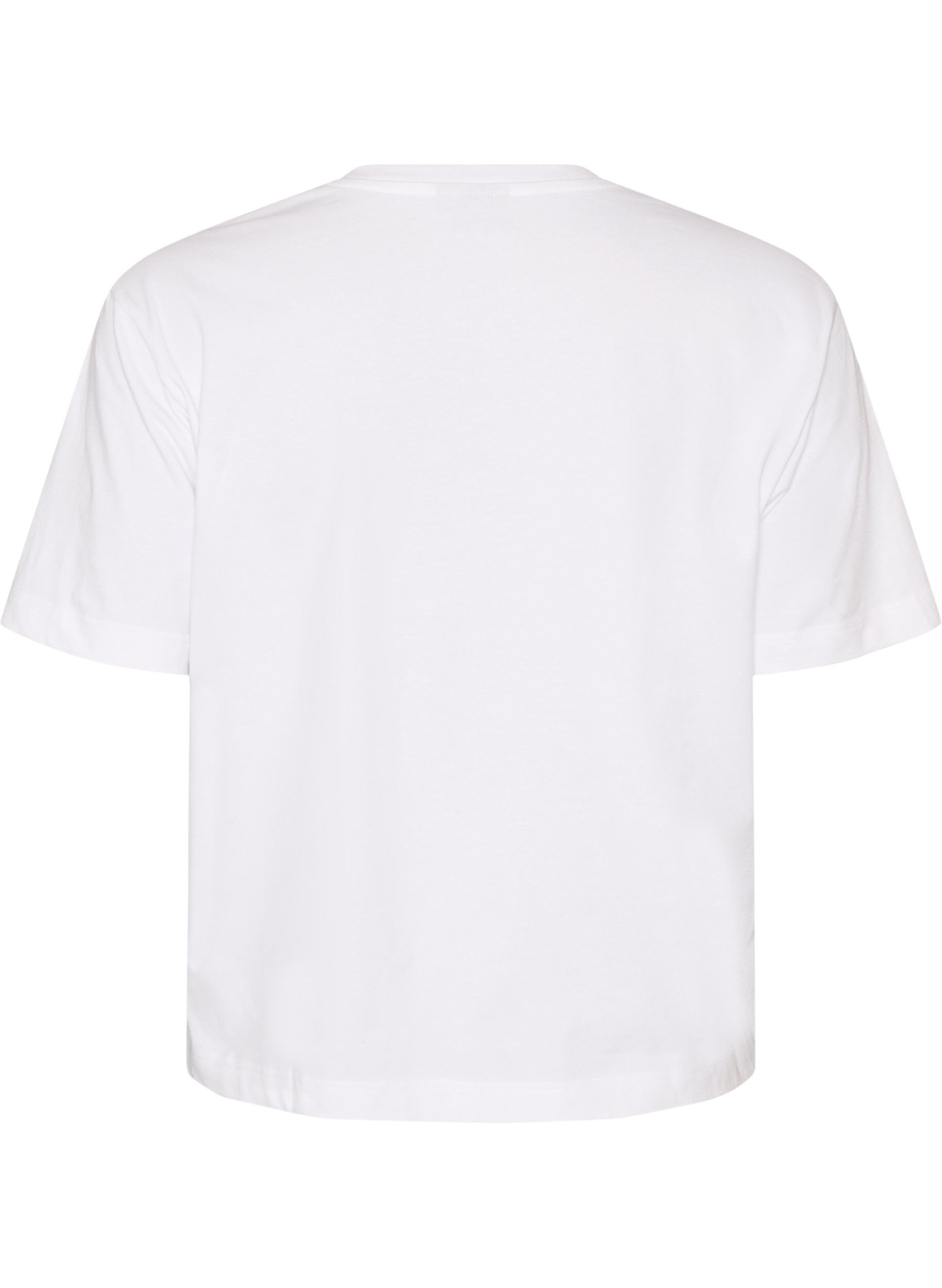 Zizzifashion Boxy cotton T-shirt, White, Packshot image number 1