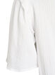 Blouse in cotton muslin with broderie anglaise and 1/2 sleeves, White, Packshot image number 3