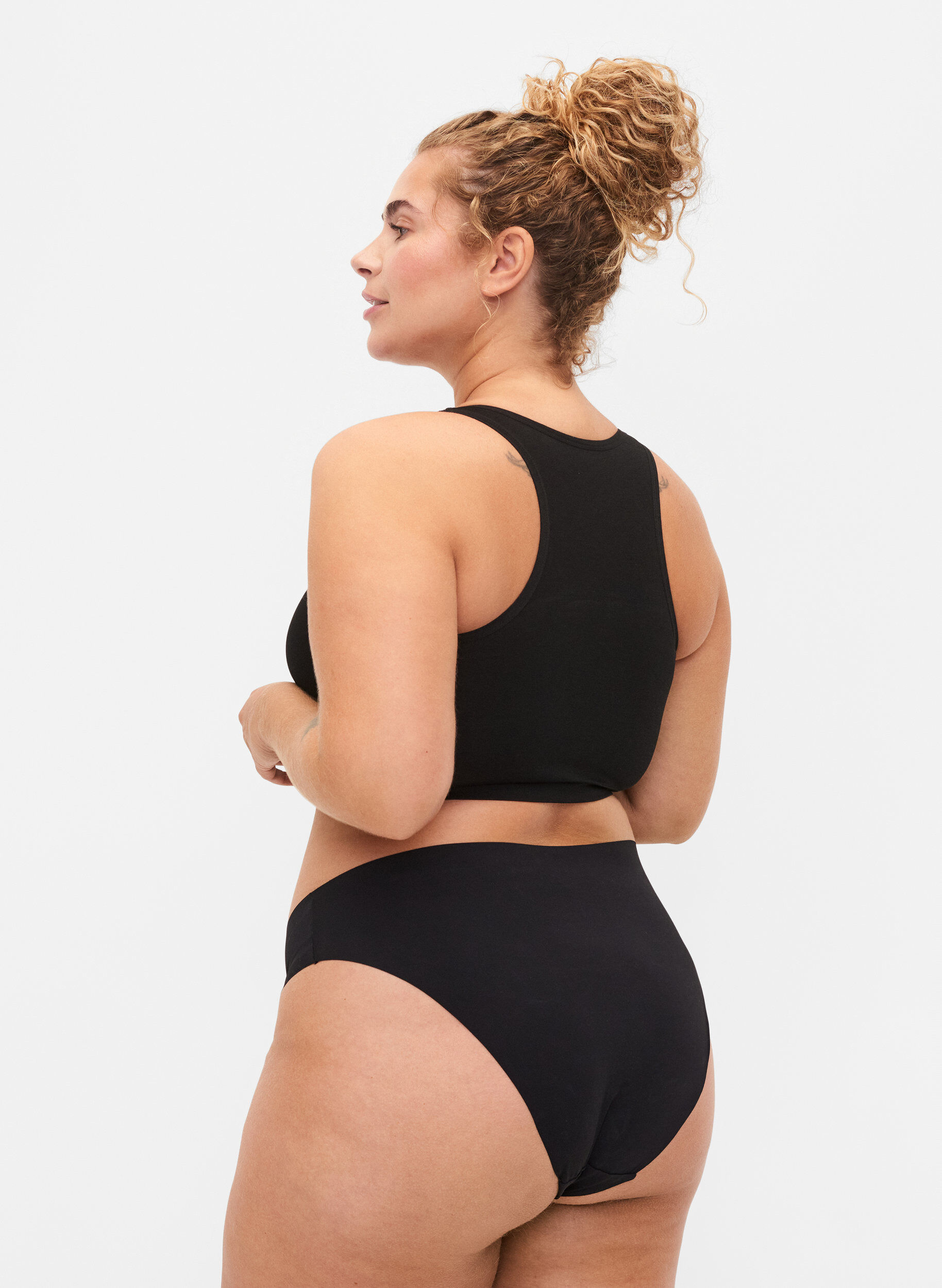 Zizzifashion 2-pack seamless knickers, Black, Model image number 1