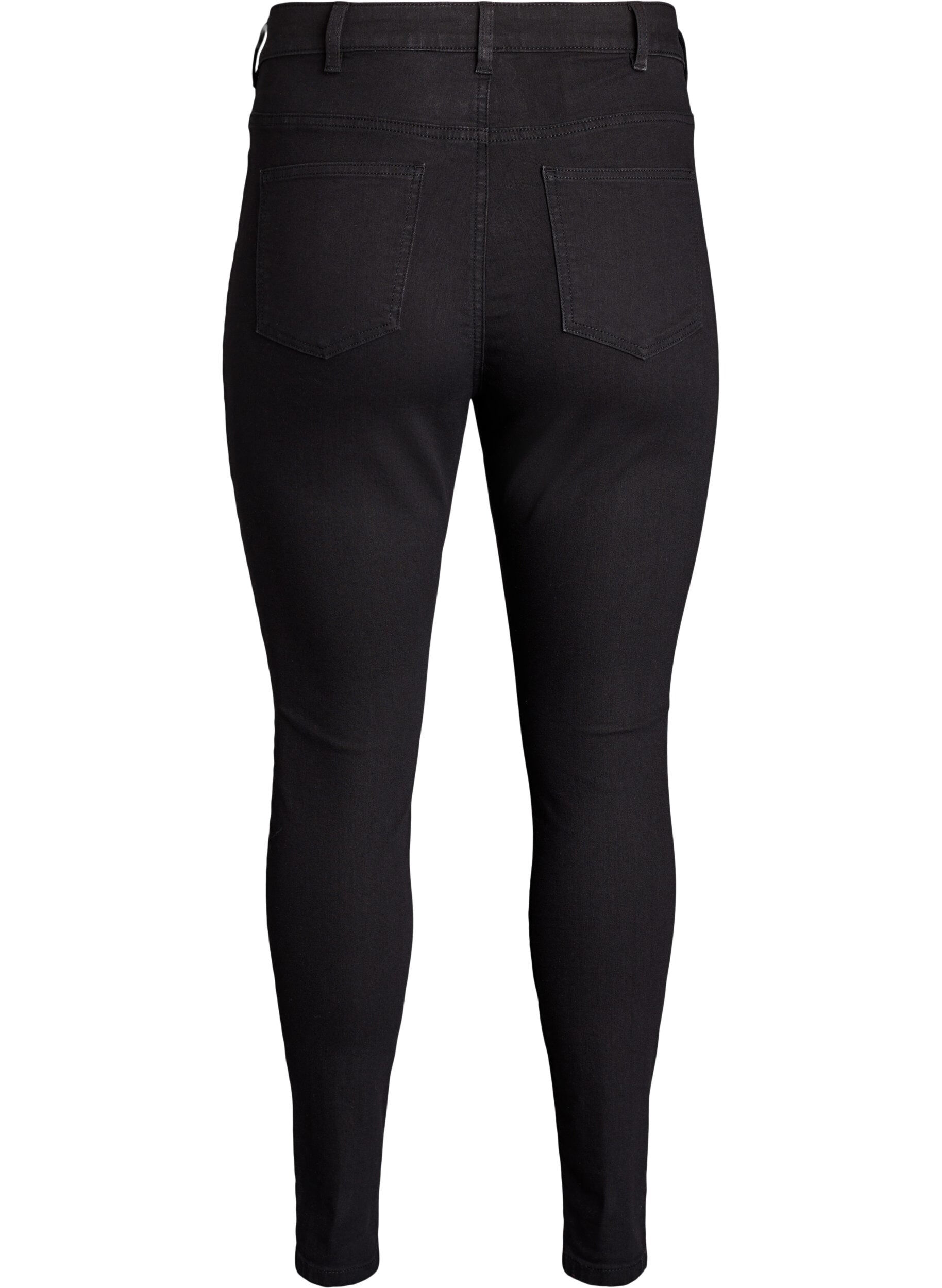 Zizzifashion Amy high-waisted super slim fit jeans, Black, Packshot image number 1