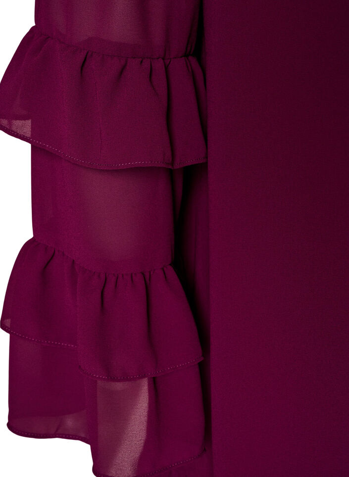 Short dress with sheer ruffle sleeves, Purple, Packshot image number 3