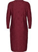 Midi dress with a wavy texture and long sleeves, Red, Packshot image number 1