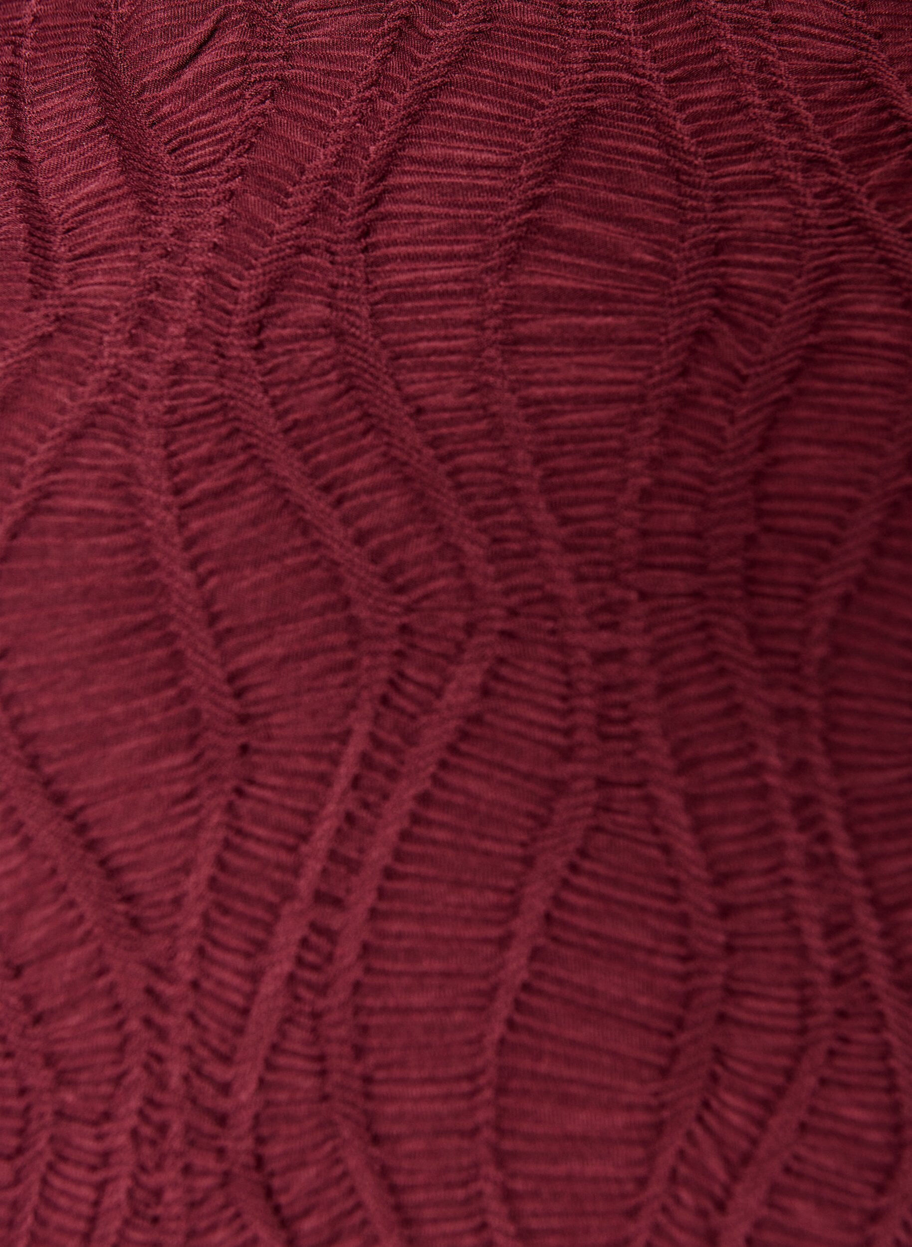 ZizzifashionMidi dress with a wavy texture and long sleeves, Red, Packshot image number 2