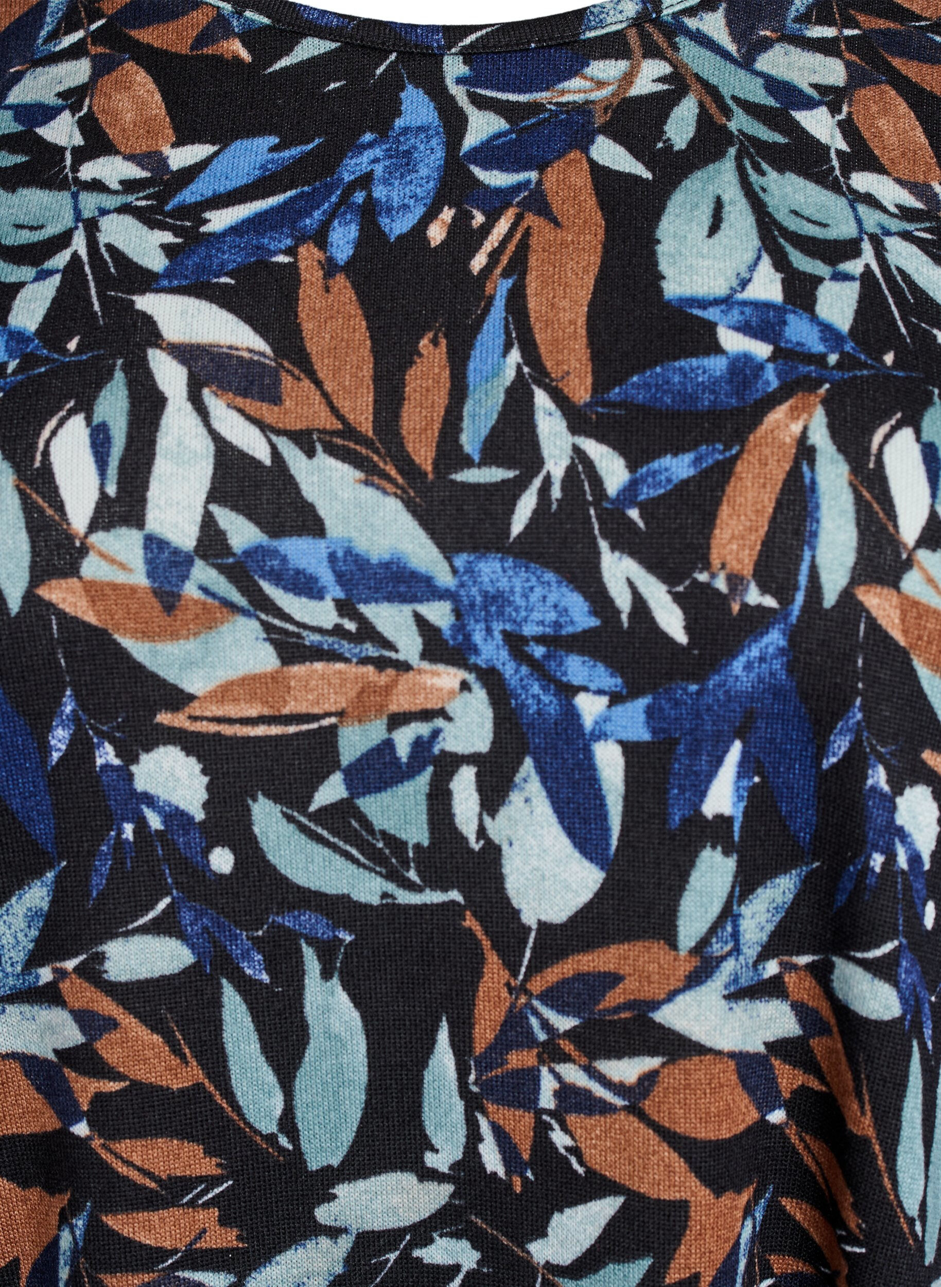 ZizzifashionPatterned blouse with long sleeves, Blue, Packshot image number 2