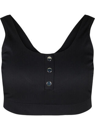Bikini top with round neckline, Black, Packshot image number 0
