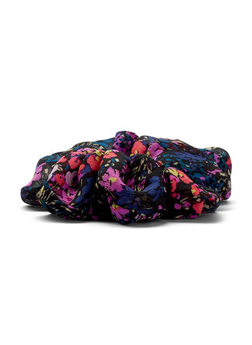 Floral scrunchie, Black Flower Mix, Packshot image number 1