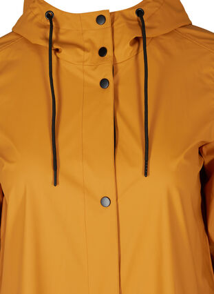 Rain coat with a hood and pockets, Spruce Yellow, Packshot image number 2