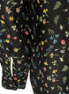 Blouse with all-over print and short button placket, Black, Packshot image number 3