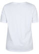 Short-sleeved basic t-shirt with v-neck, White, Packshot image number 1