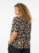 Short-sleeved blouse with pattern, Black, Model image number 2