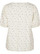 Blouse with short puff sleeves and ruching detail, White, Packshot image number 1