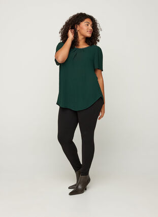 Plain, short-sleeved blouse, Pine Grove, Model image number 3