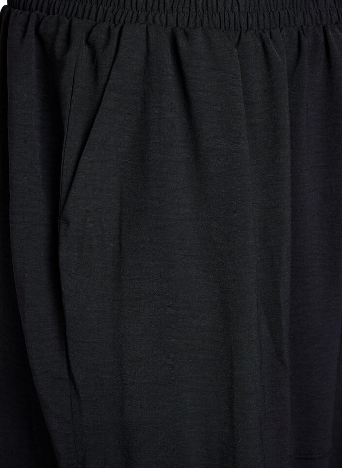 Harem trousers with cargo pockets and elasticated waist, Black, Packshot image number 2