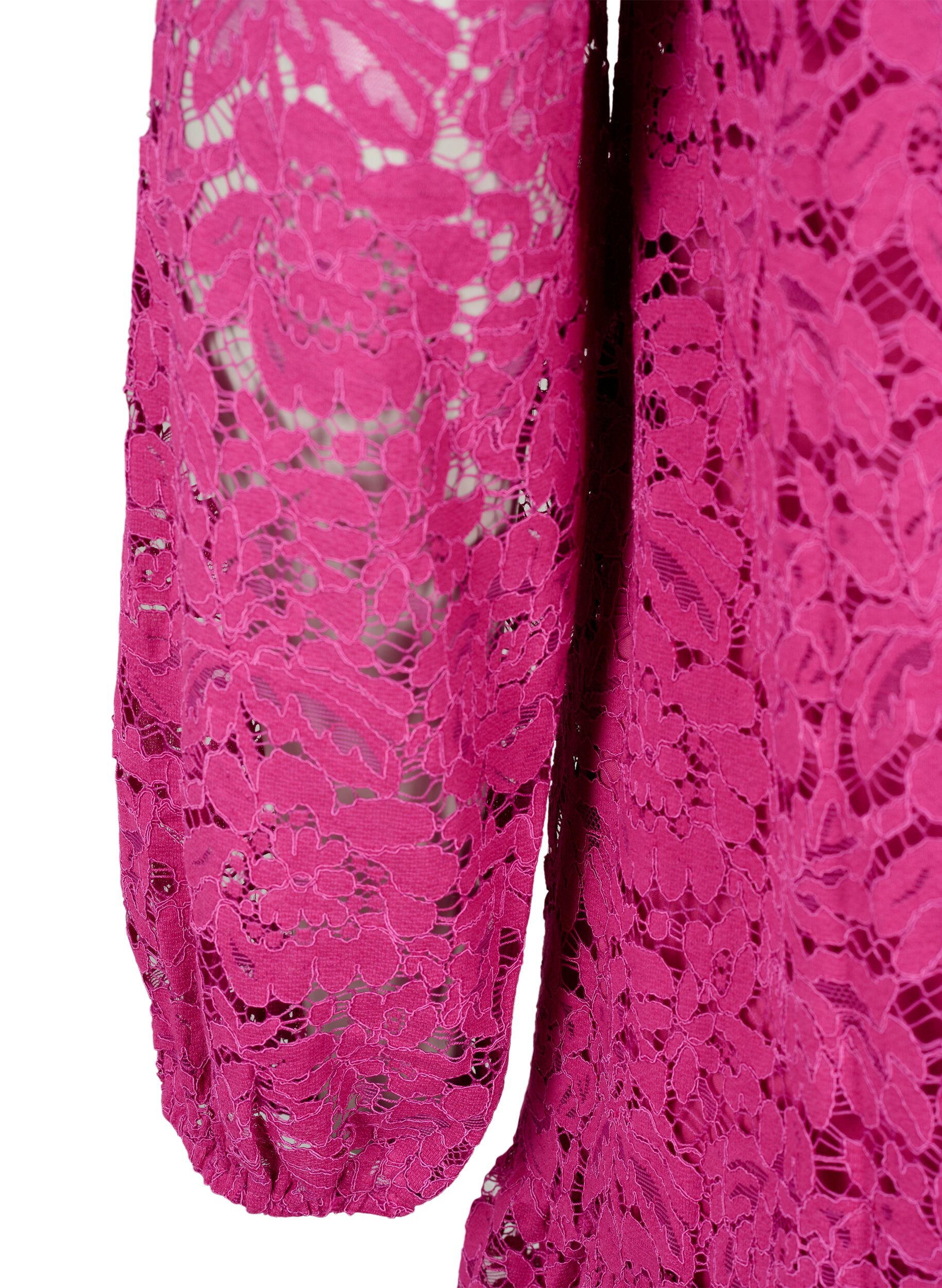 Zizzifashion Lace dress with buttons and a-shape, Festival Fuchsia, Packshot image number 3