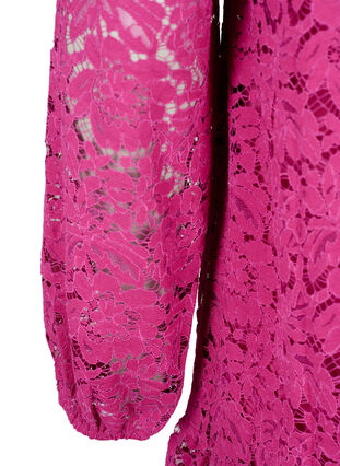 Lace dress with buttons and a-shape, Festival Fuchsia, Packshot image number 3
